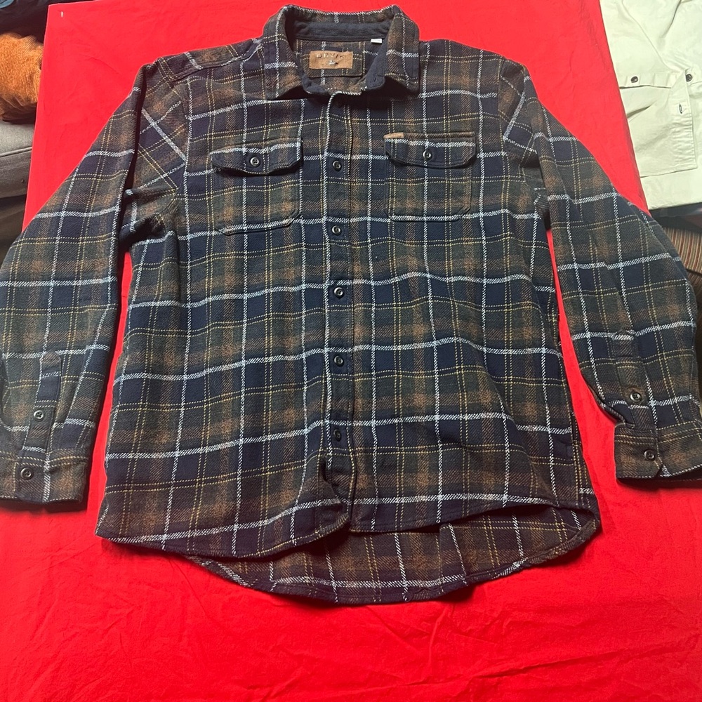 Orvis Blue and Brown Plaid Shirt Jacket